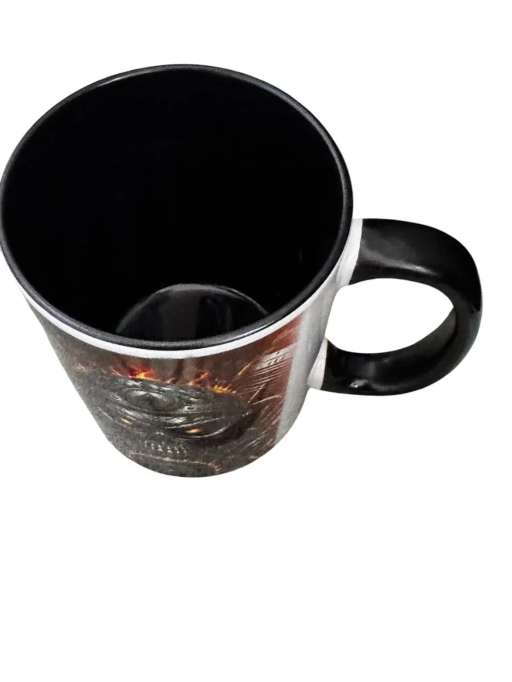 Flaming Skull Biker Ceramic Coffee Mug, 15 oz